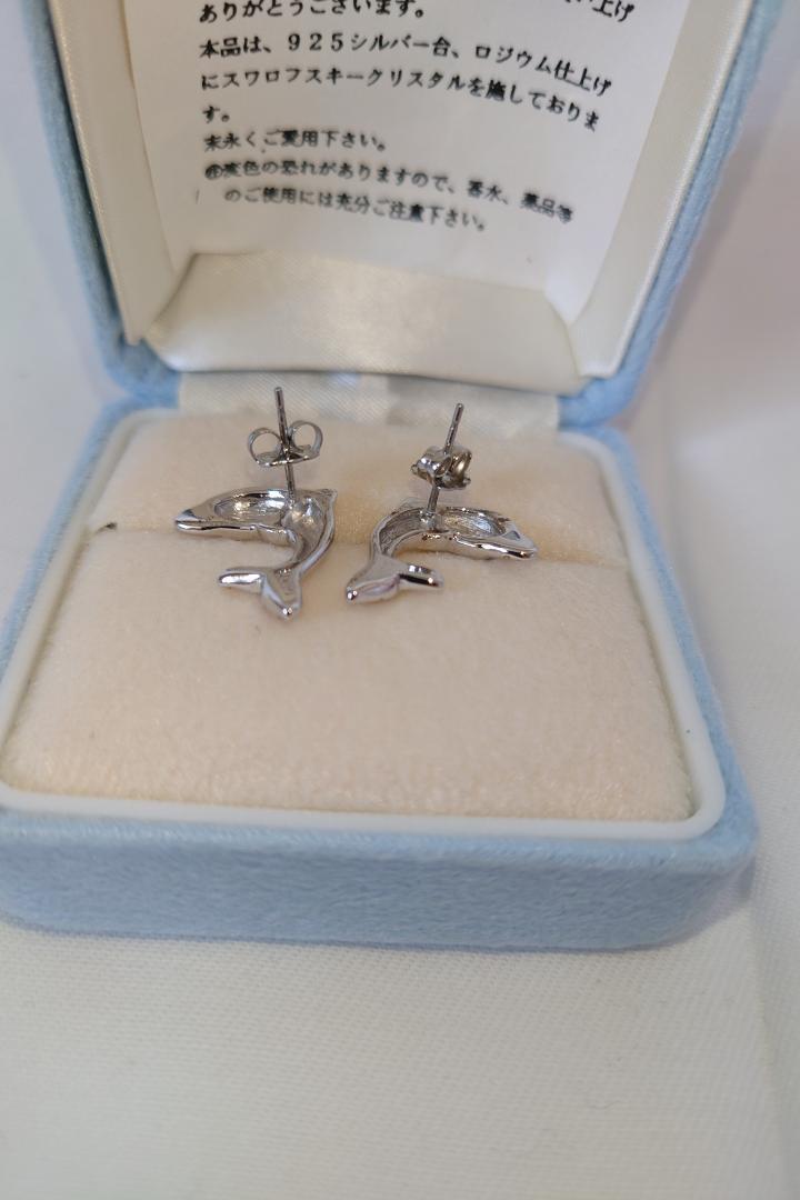未使用 MOPAS DOLPHINシリーズ 925シルバー＆スワロフスキーピアス