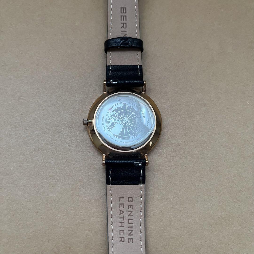 BERING ベーリング 腕時計 36mm ブラック ゴールド ベルト新品 BERING ベーリング 腕時計 36mm ブラック ゴールド ベルト新品