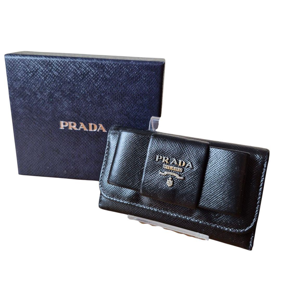 1 PRADA プラダキーケース 6連テスート ブラック 箱付き - メルカリ