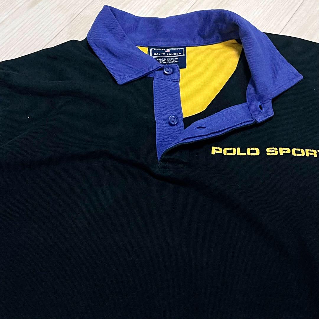 POLO SPORT ポロスポーツ ラルフローレン ラガーシャツ ブラック系 L