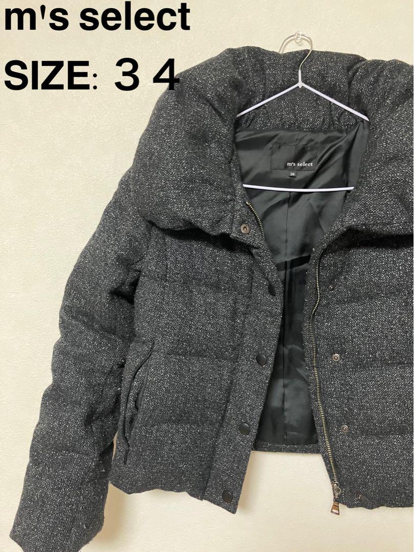 m‘s select ダウンジャケット　黒　ブラック　サイズ34 ショート
