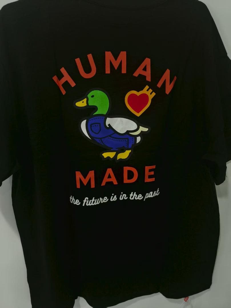 HUMAN MADE ブラック バックプリント ダックTシャツ Lサイズ
