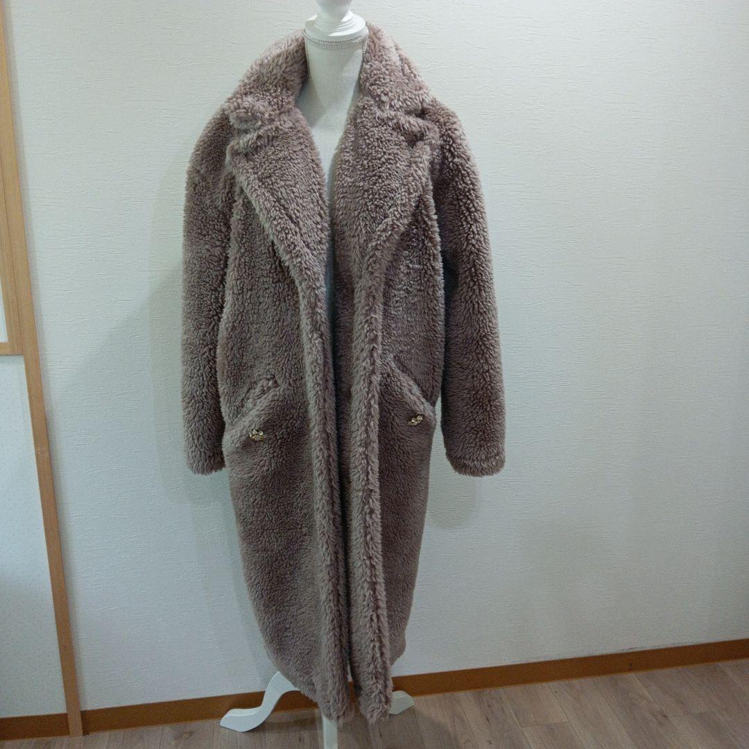 radyグレージュファー ロングコート