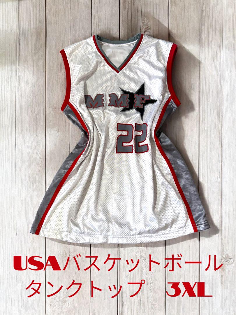 【メーカー再生品】 USA 平成 グランジ y2k 3XL タンクトップ バスケットボール トップス