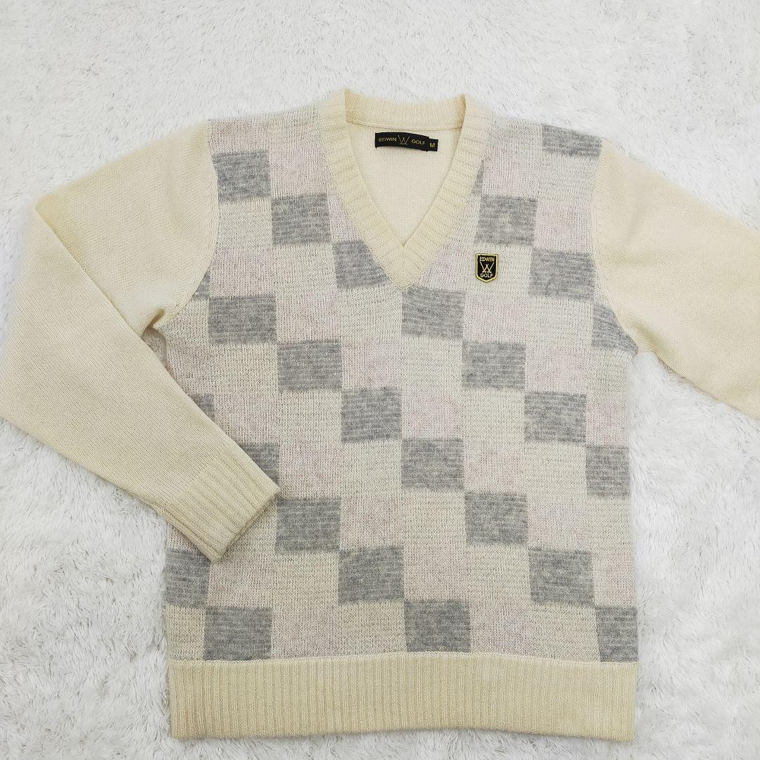 限定品格安 Coo様専用 美品 EDWIN GOLF ウール混 Vネック長袖ニット M TzP17-m57403680607 大特価新品