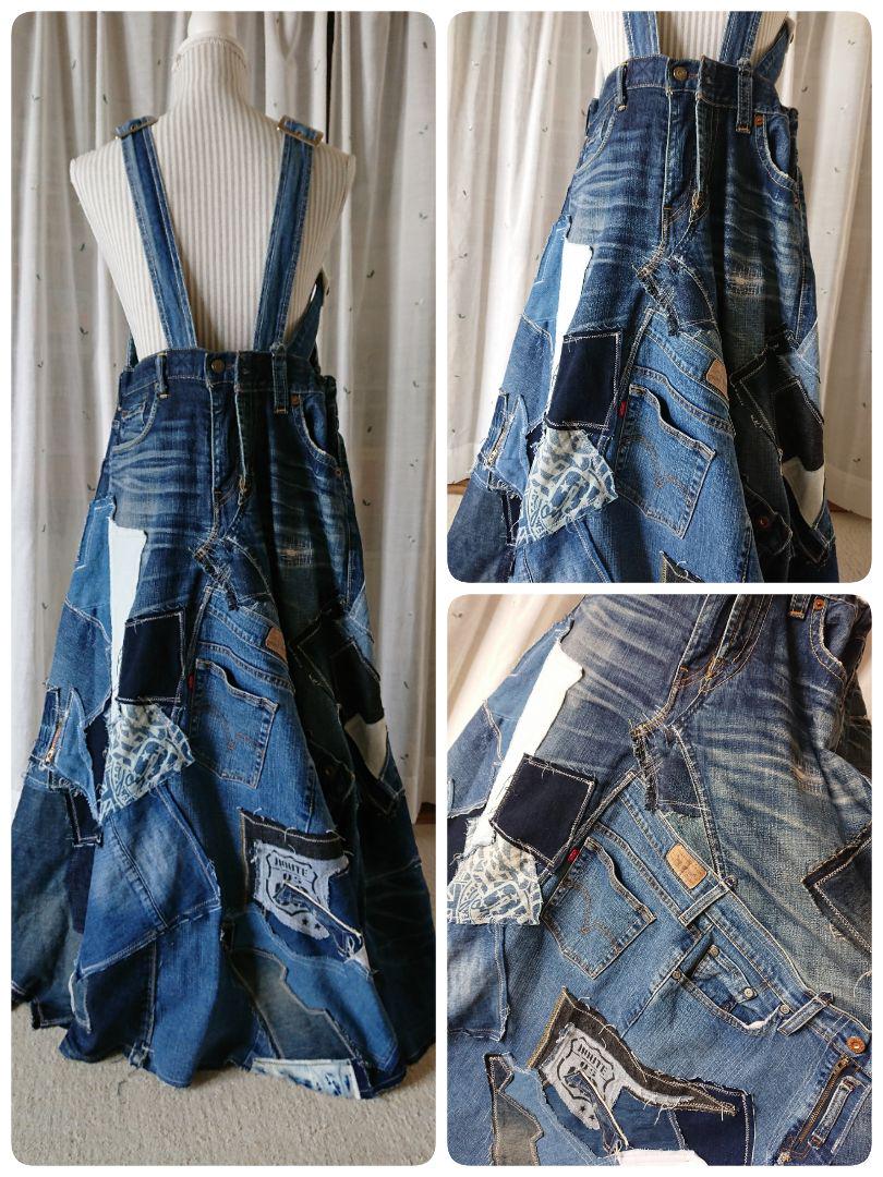 在庫即納 一点物 たっぷりLevi's♡ステップ重ね×パッチワーク 4yGf3-m57408383447 100%新品人気