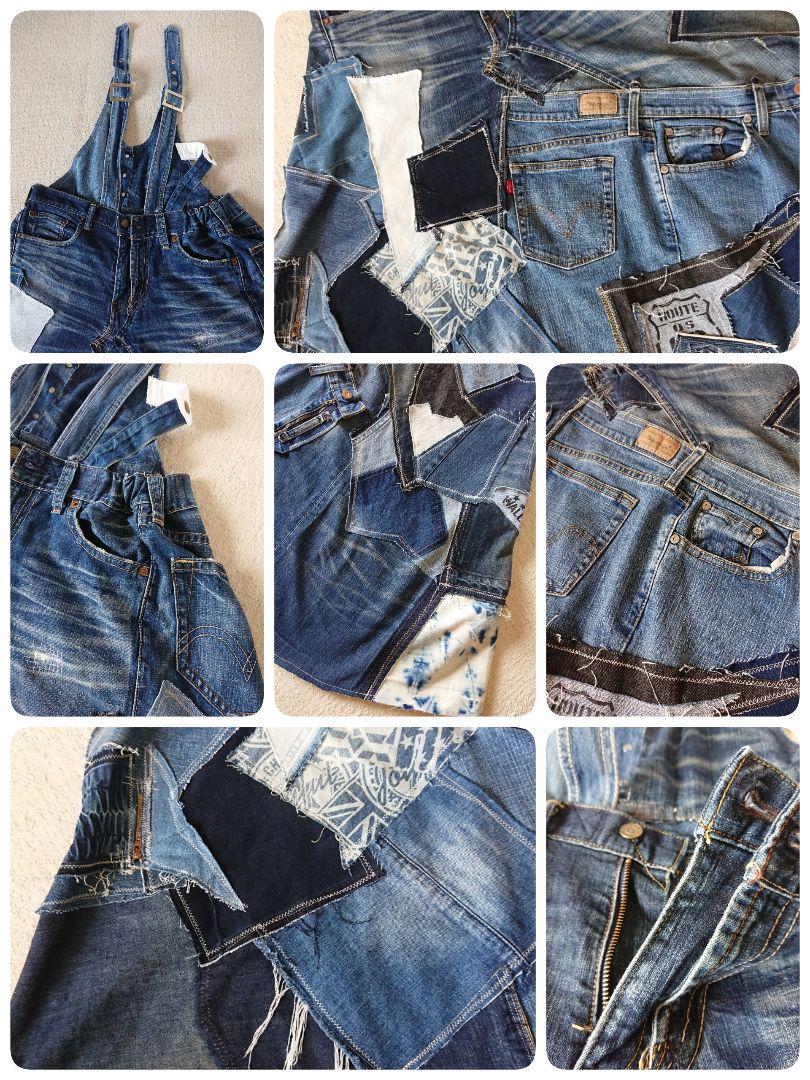 在庫即納 一点物 たっぷりLevi's♡ステップ重ね×パッチワーク 4yGf3-m57408383447 100%新品人気