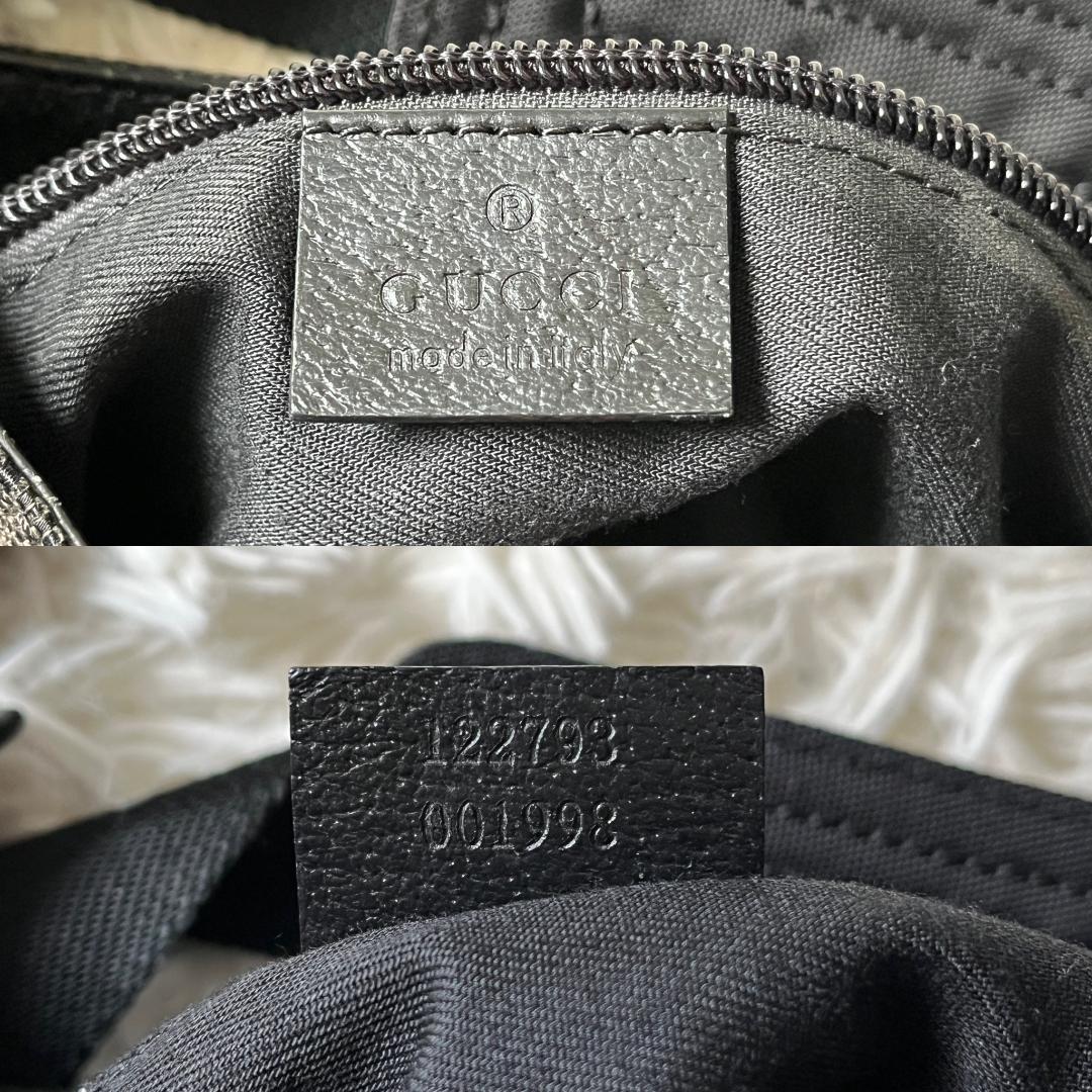 GUCCI GGキャンバス クロスボディ サコッシュ 122793 ブラック
