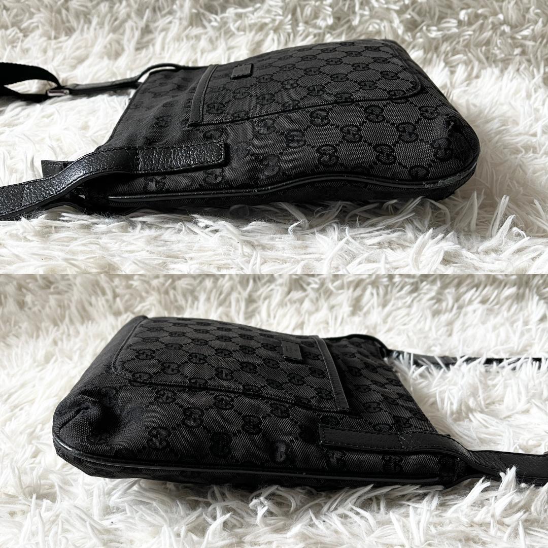 GUCCI GGキャンバス クロスボディ サコッシュ 122793 ブラック