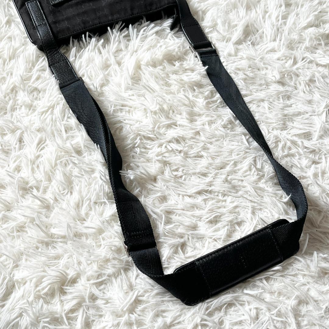 GUCCI GGキャンバス クロスボディ サコッシュ 122793 ブラック
