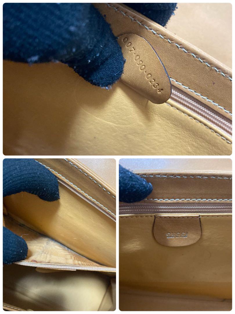 【ヴィンテージ】グッチ　2way ショルダーバッグ　ハンド　キャメル　レザー