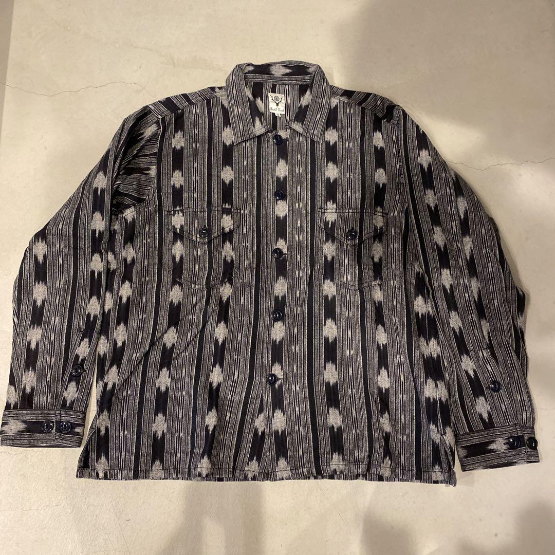 South2West8 19AW イカットボックスシルエットスモーキーシャツ