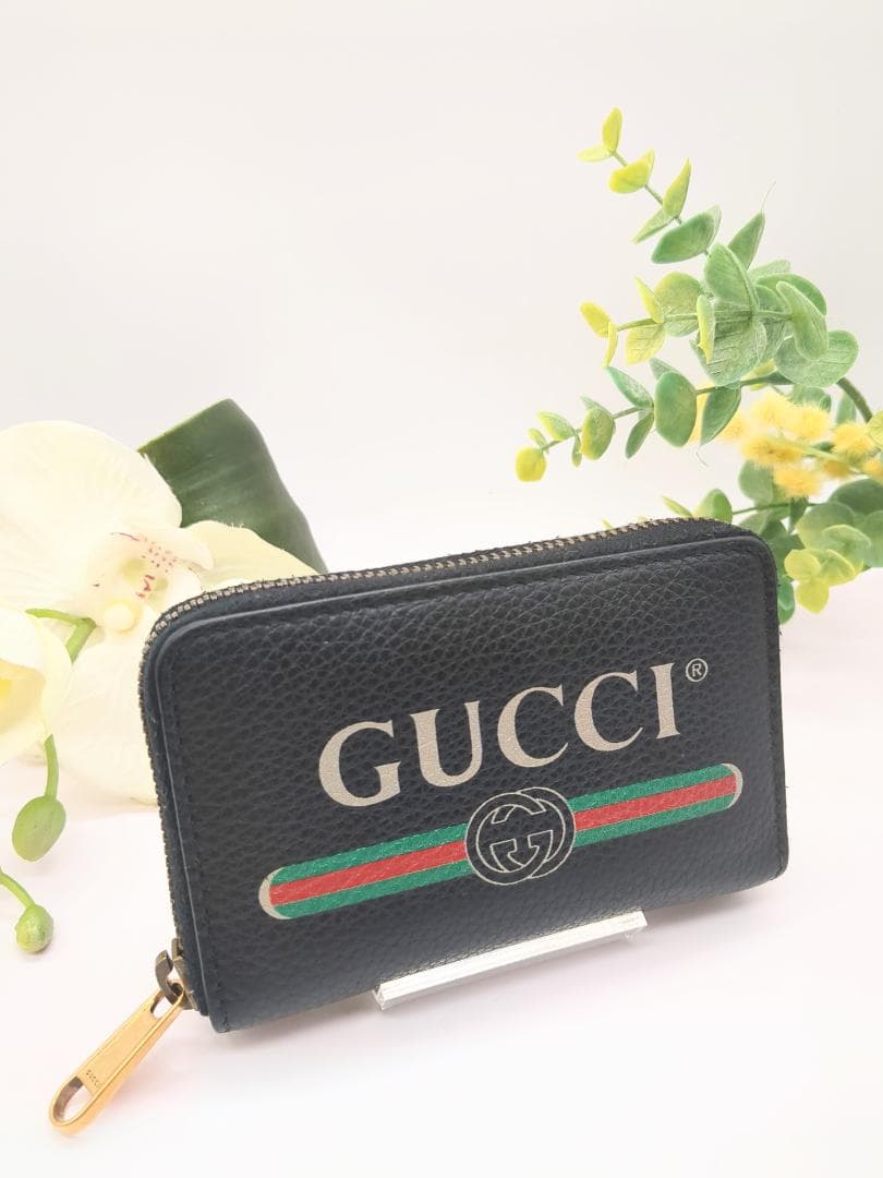 グッチ ヴィンテージ ロゴ プリント コインケース 