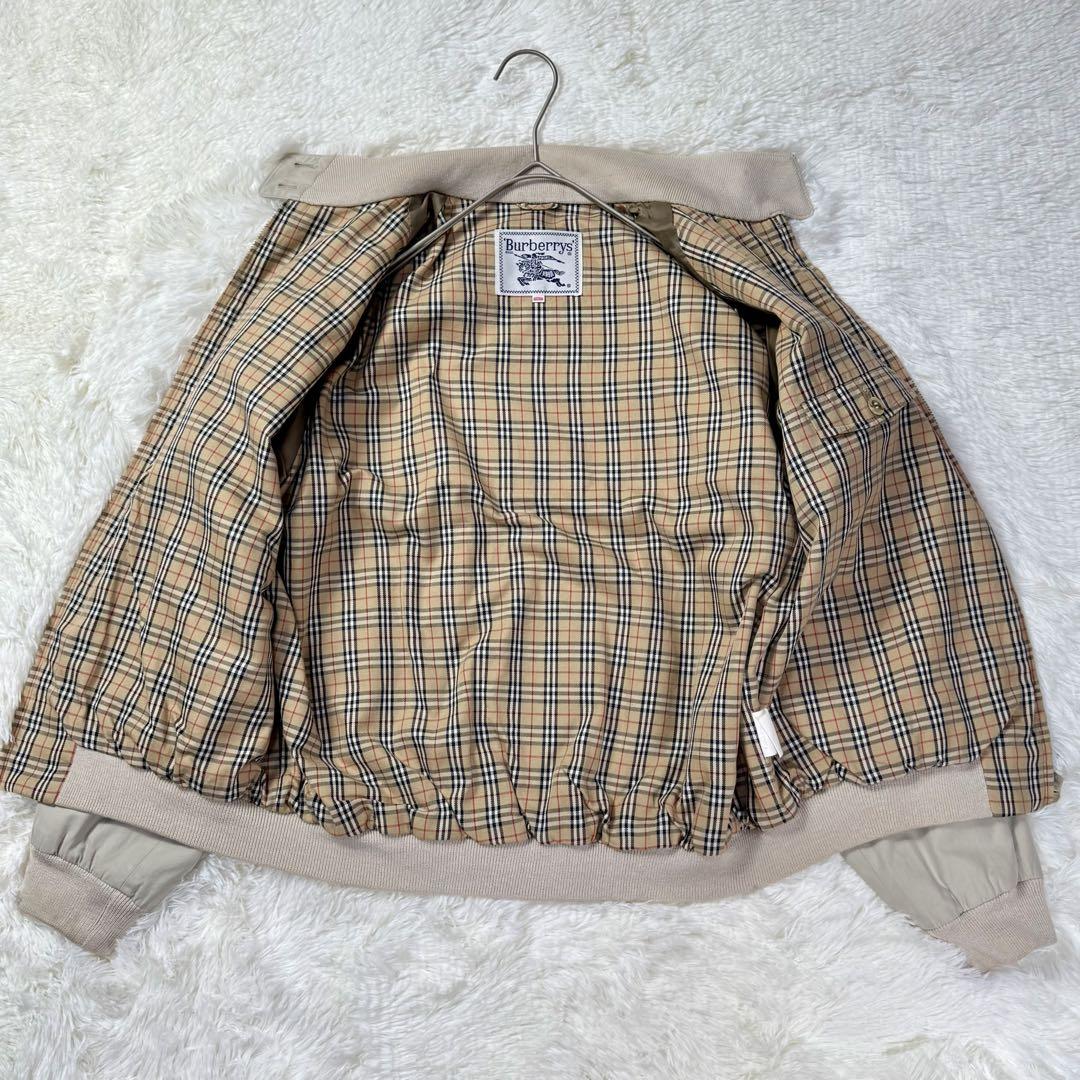 【美品】BURBERRY ノバチェック ハリントンジャケット size48 レア 90S】バーバリー ハリントンジャケット スイングトップ G9