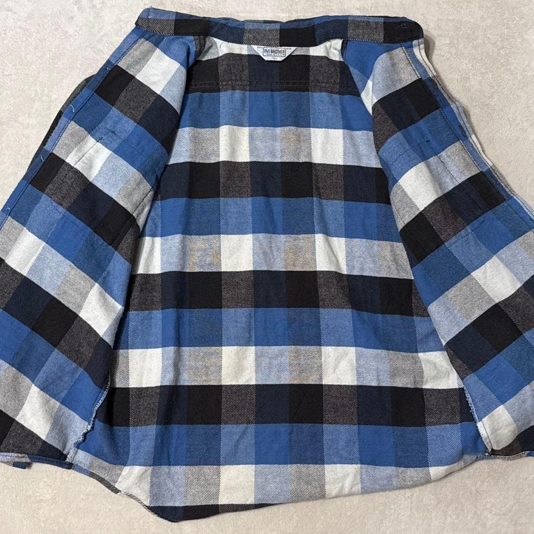 70s〜80s FIVE BROTHER Flannnl Shirt Large 70s〜80s FIVE BROTHER Flannnl Shirt Large