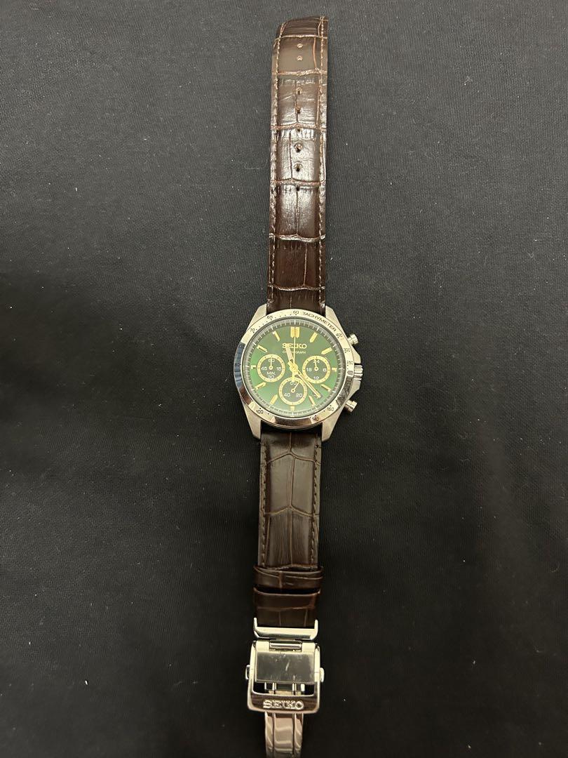 SEIKO グリーン クロノグラフ 時計