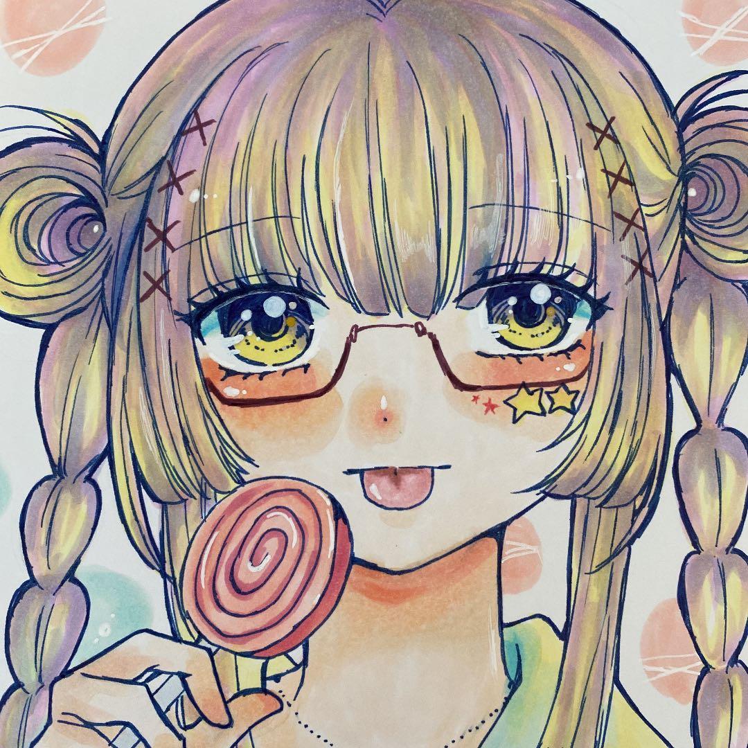 夢かわいい女の子 オリジナル イラスト 原画 メルカリ