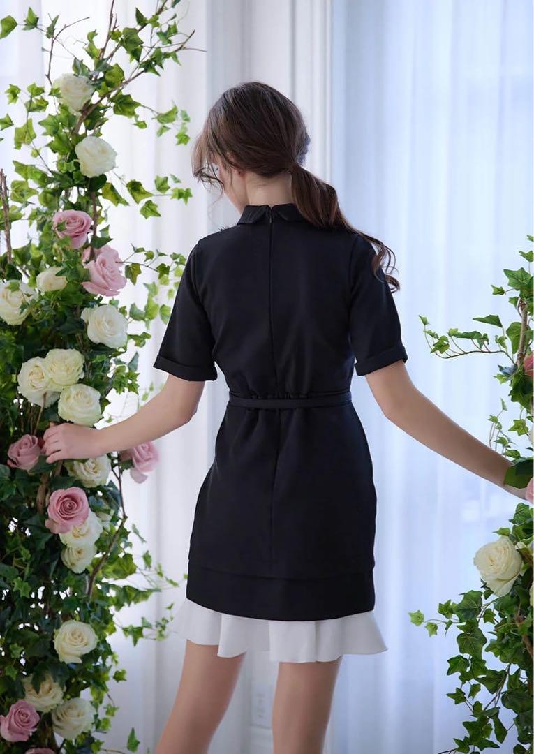 Jacquard detail short dress Riu ネイビー Jacquard detail short dress – Riu