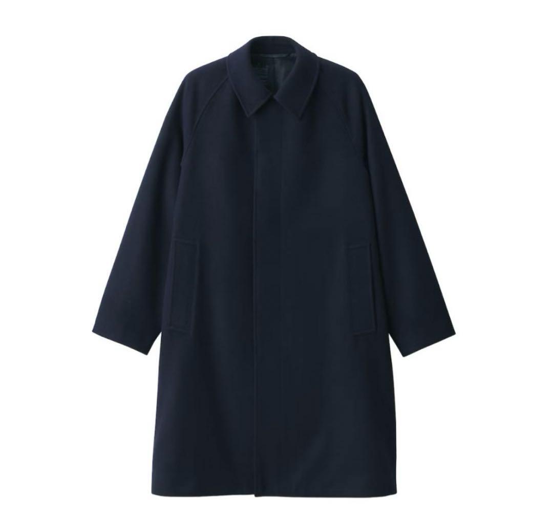 未使用 無印良品 2024AW 再生ウール混　コート　M ネイビー