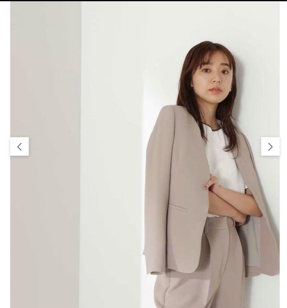 新品タグ付き✨【ナチュラルビューティーベーシック】ノーカラージャケット パンツ