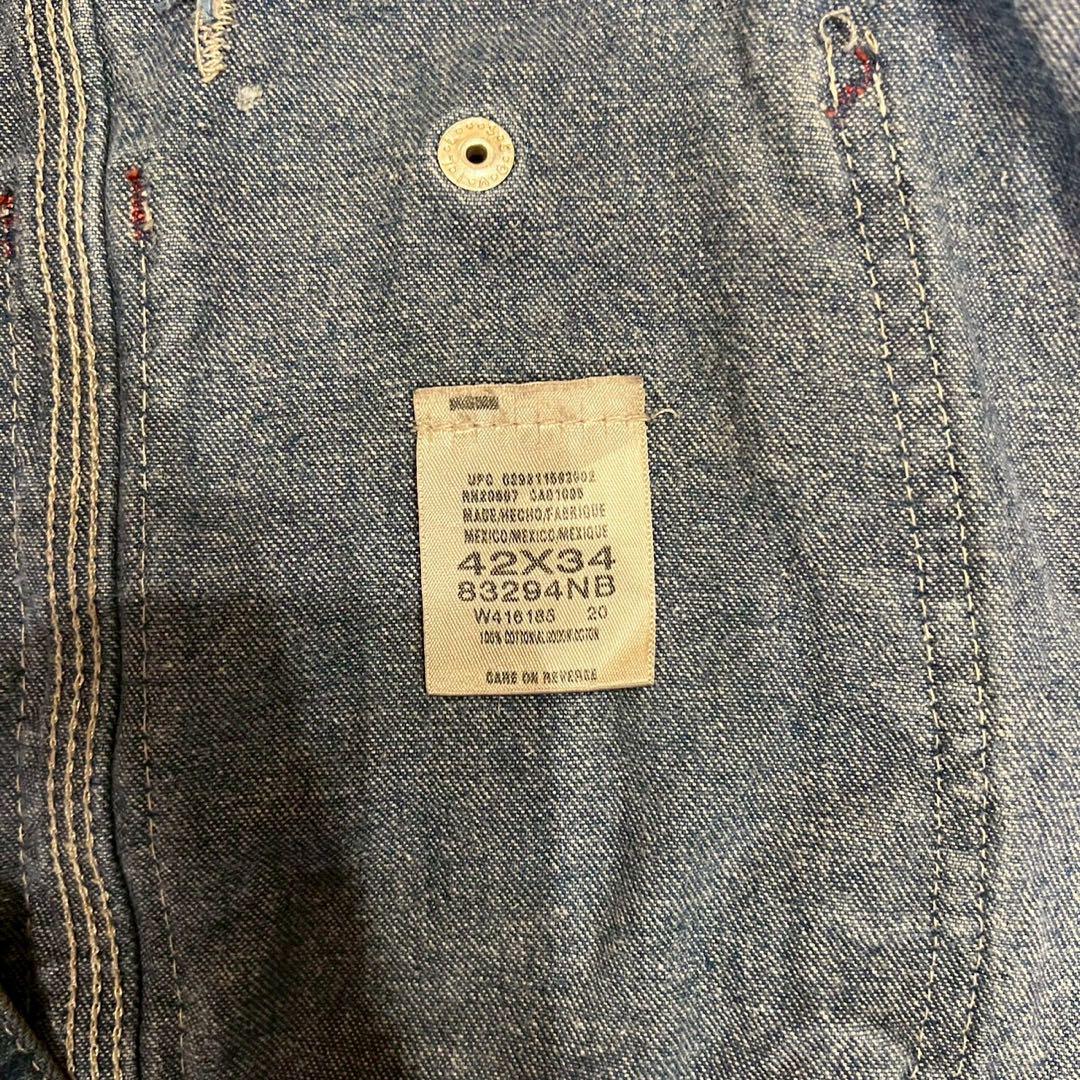 00s Dickies デニム オーバーオール リフレクター つなぎ W42