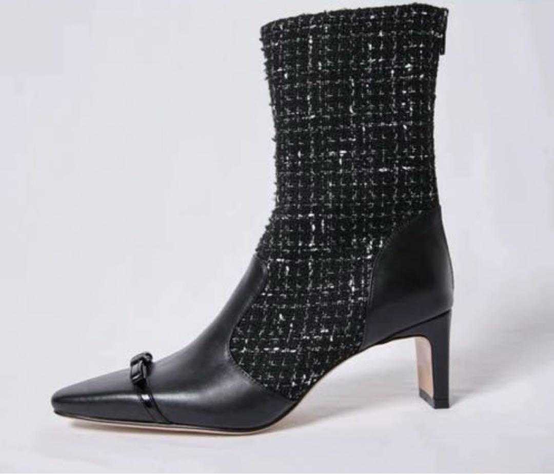 新品 未使用 herlipto Noir Ribbon Ankle Boots