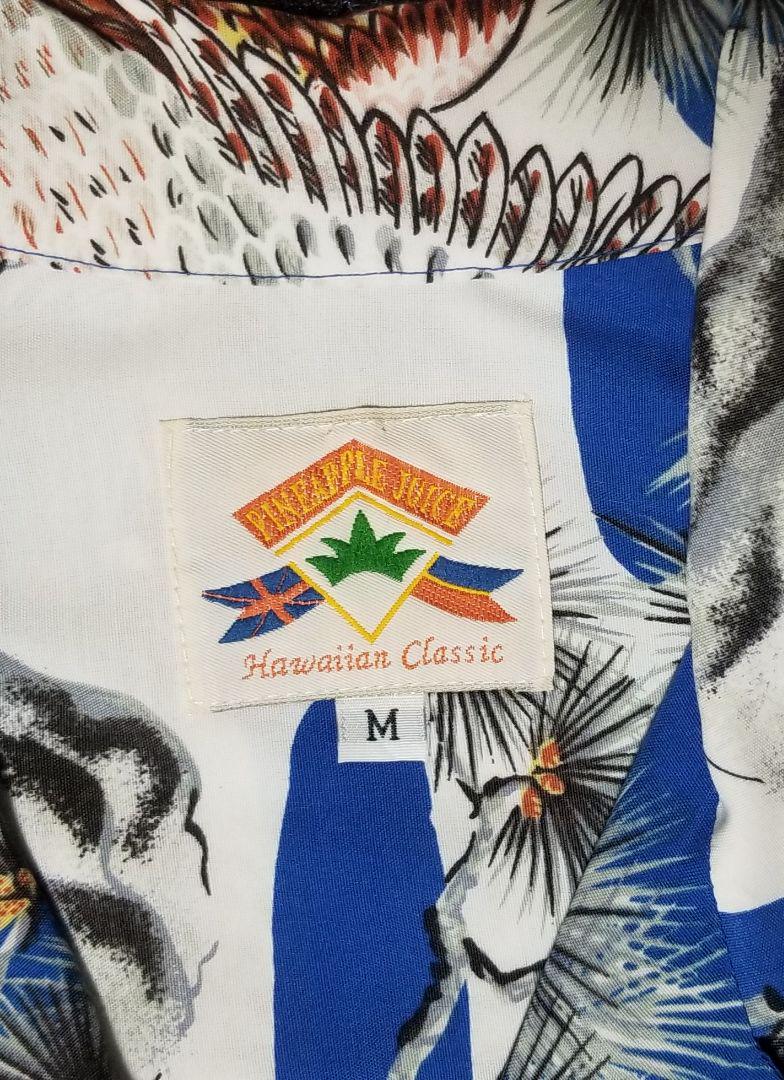 アロハシャツ made in HAWAII 和柄 はやぶさ 松 M表記大きめ
