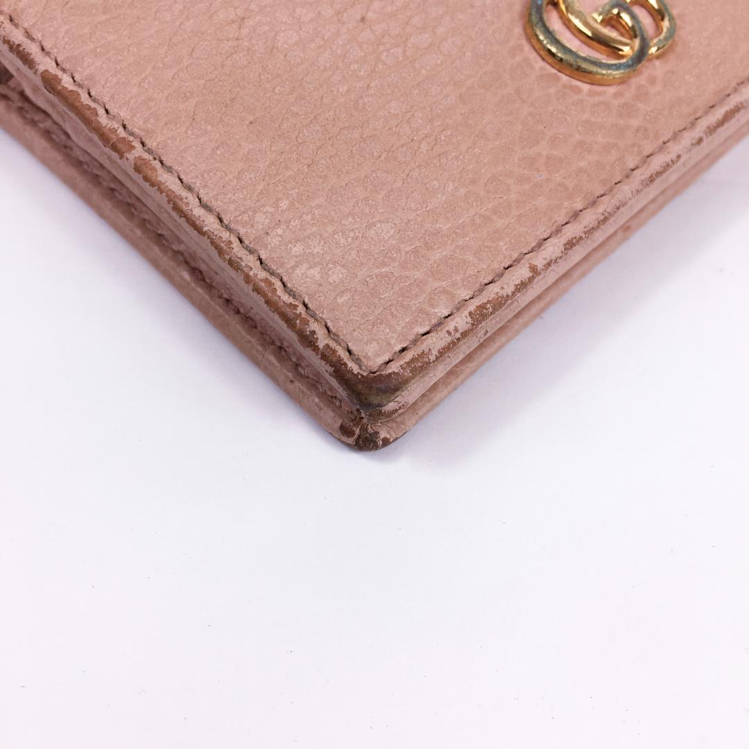 グッチ GUCCI レザー二つ折り財布 GGマーモント ミニ財布