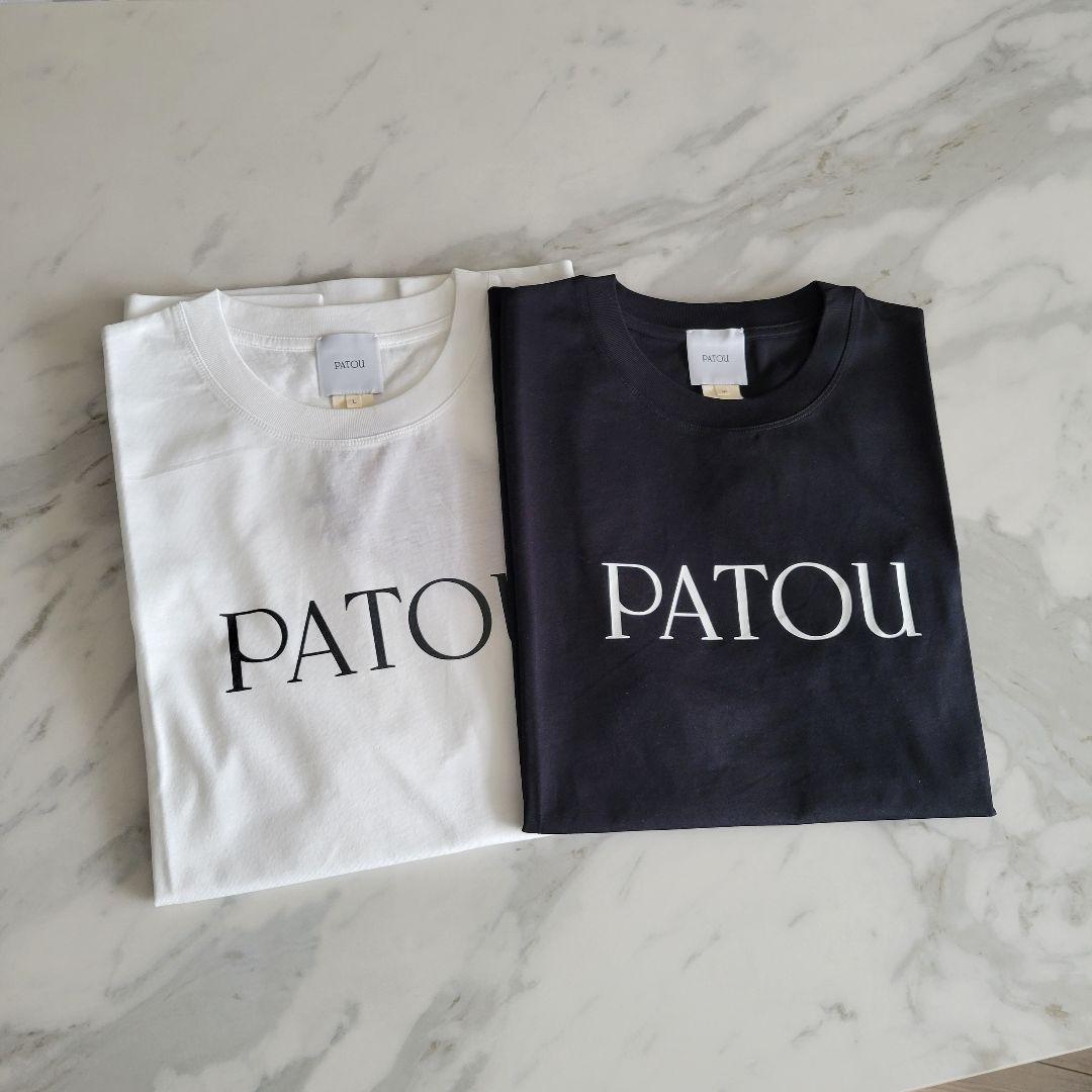 ★新品未使用★PATOU/パトゥ ロゴTシャツ プリント ブラック Lサイズ