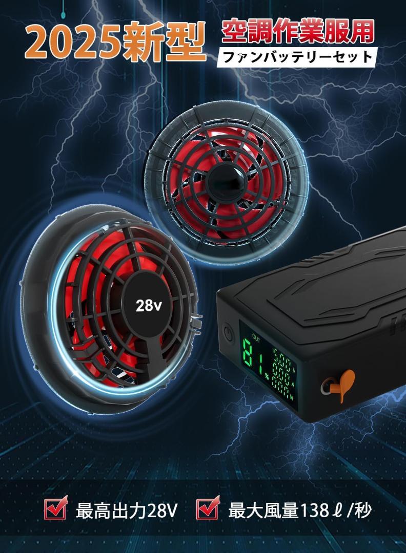 【R1415】空調服用　ファンバッテリーセット　28V 40000mAh
