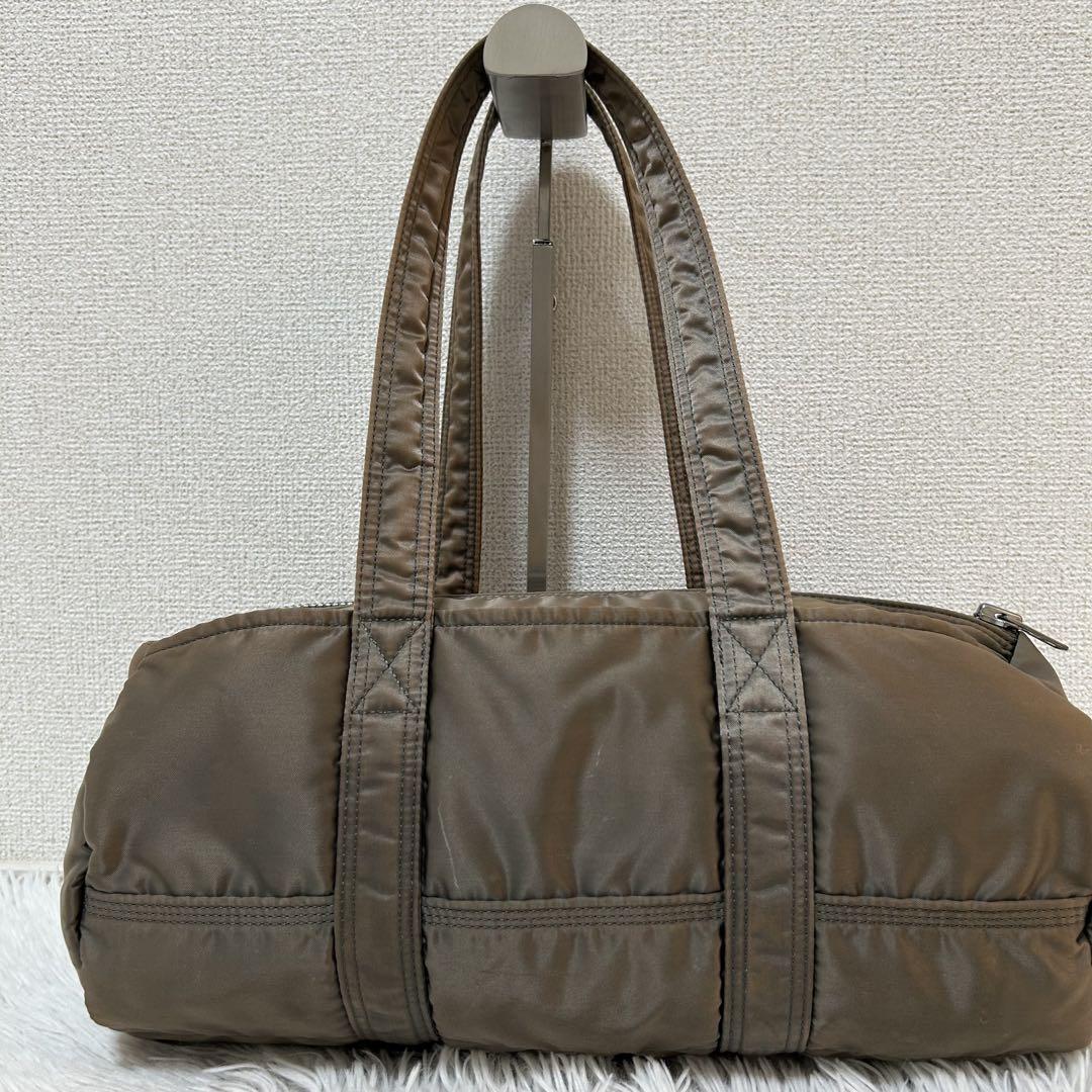 【美品✨廃盤カラー/希少】ポーター　ドラムバッグ　シルバーグレー　タンカー　L