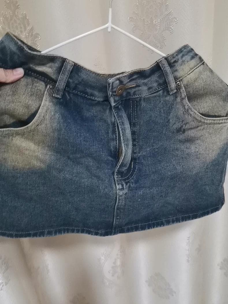 デニムフレアミニスカート