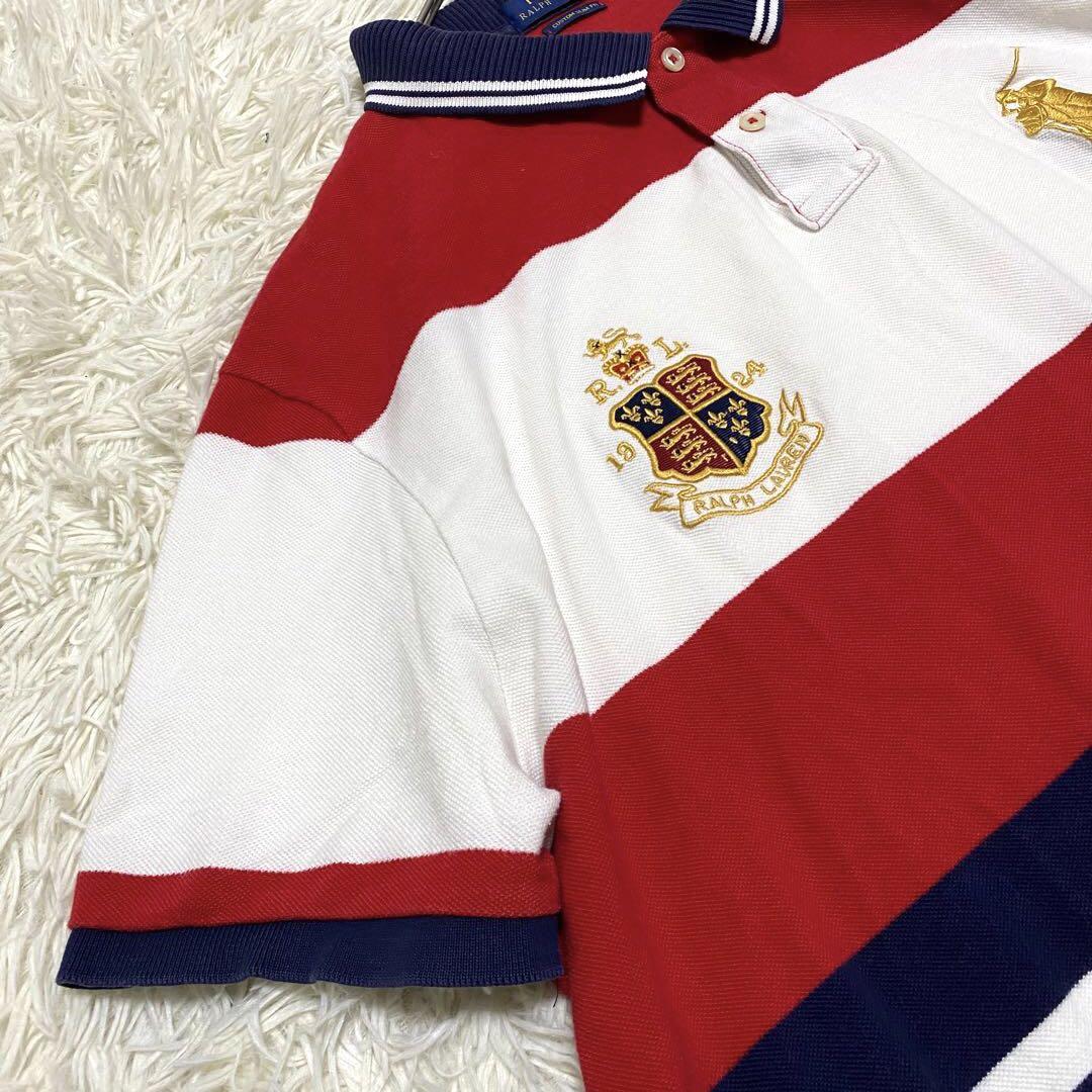【良品•現行✨】ポロラルフローレン ビッグポニー ポロシャツ 赤白紺 2XL