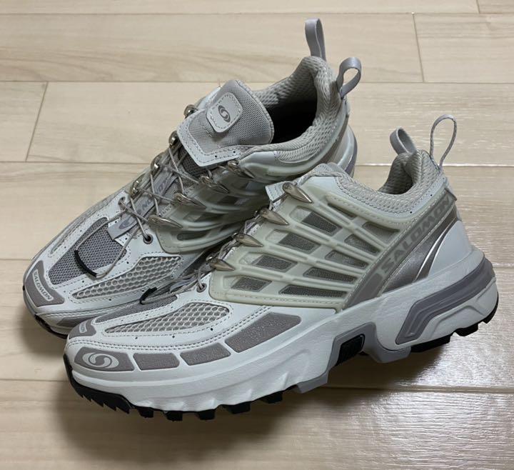 50%割引グレイ系,26.5cm無料配達 SALOMON ACS PRO ADVANCED 返品保証付 SALOMON ACS 新品 ホワイト 26.5cm ADVANCED PRO スニーカー