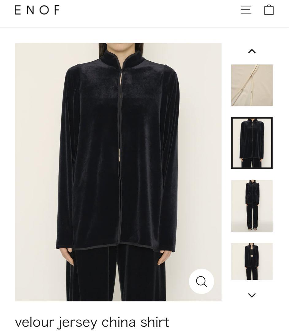 ENOF velour jersey china shirt ブラック