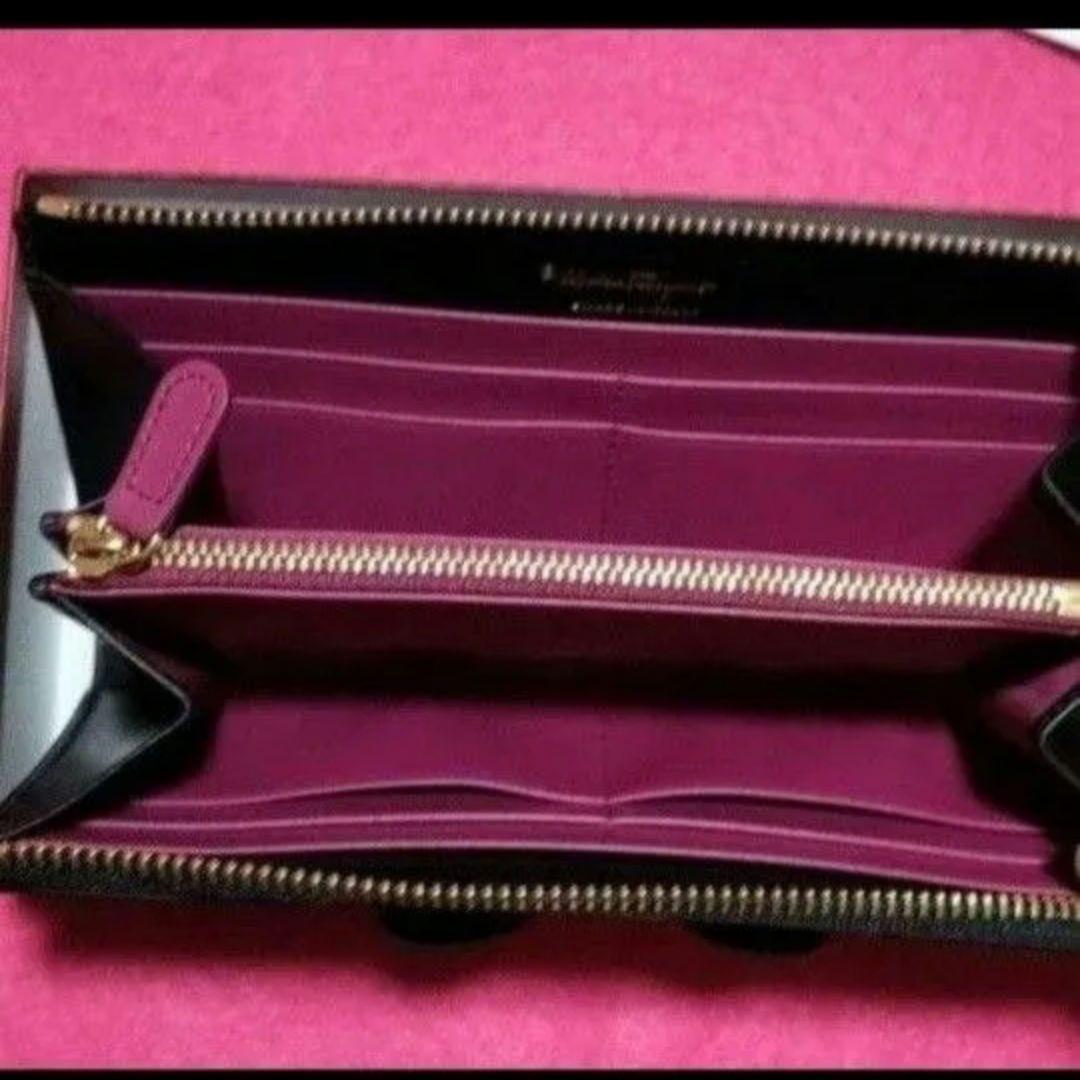 未使用品 ☆フェラガモリボン L字ファスナー長財布 ヴァラ