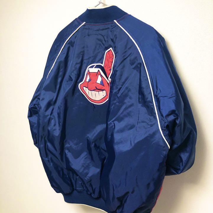 新作登場人気 超希少 ナイロン スタジャン XL相当 MLB 07Byv-m57482654192 NIKE インディアンス ロゴ 新作最安値