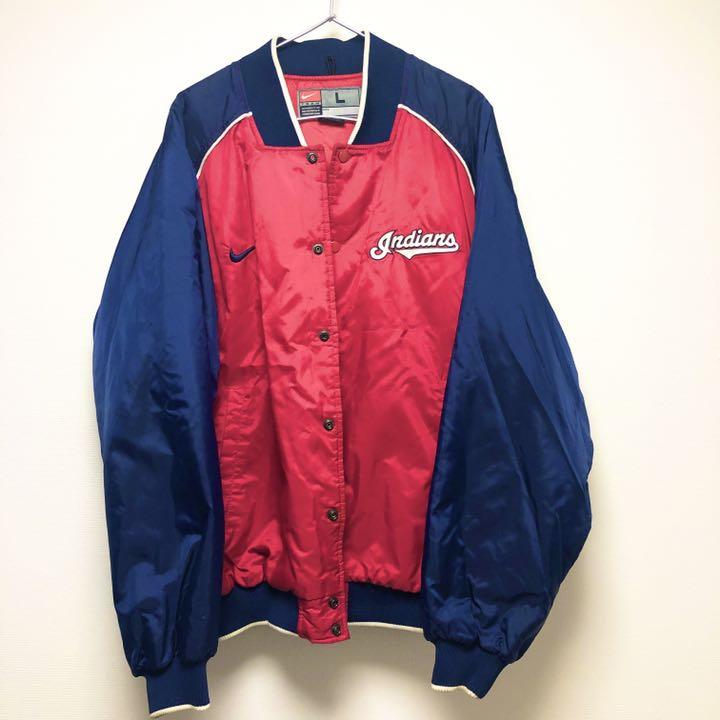 新作登場人気 超希少 ナイロン スタジャン XL相当 MLB 07Byv-m57482654192 NIKE インディアンス ロゴ 新作最安値