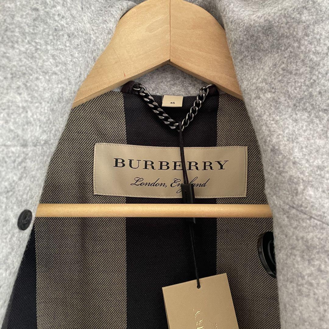 〈新品未使用タグ付き〉Burberry ダブルボタン ピーコート ライトグレー