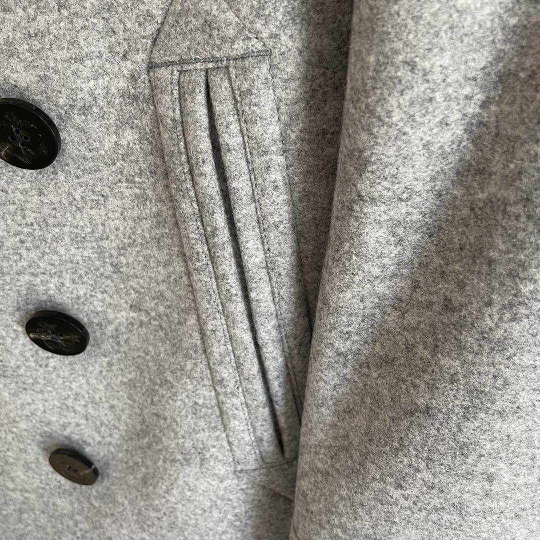 〈新品未使用タグ付き〉Burberry ダブルボタン ピーコート ライトグレー
