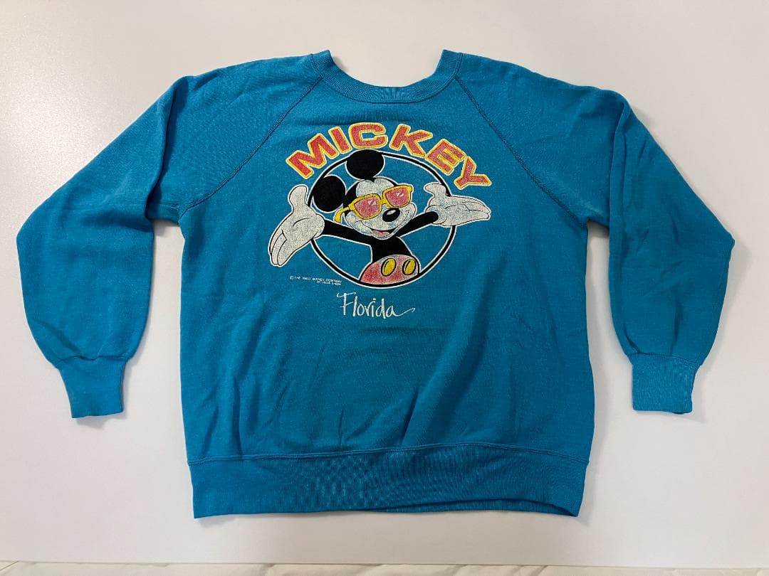 70s-80s USA製 オールドミッキー プリント スウェット Lサイズ
