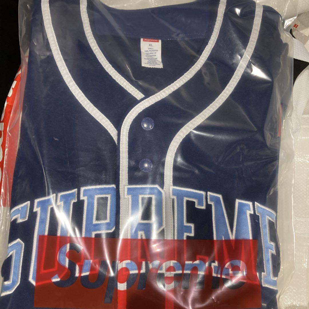 サイズM Supreme Polartec Baseball Jersey 紺