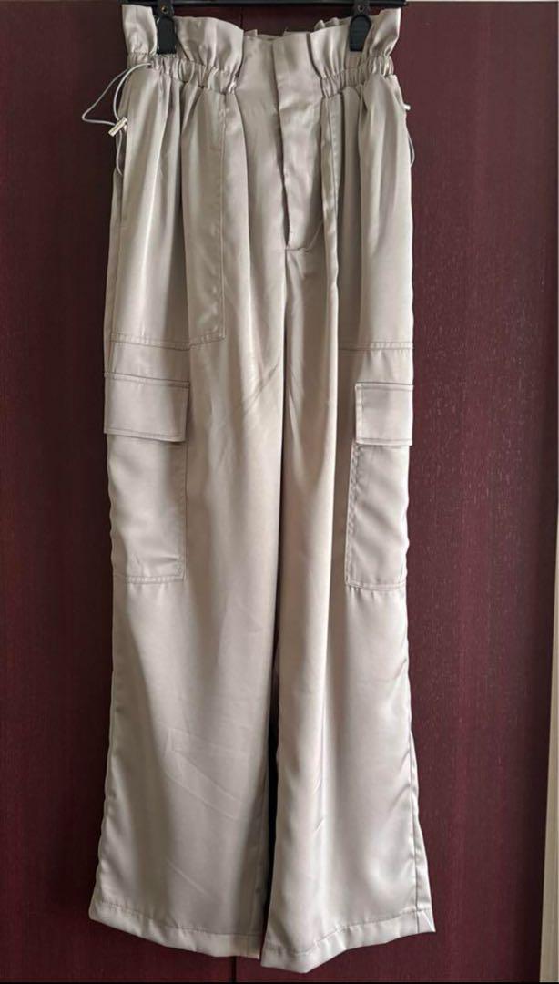 シールームリン　マットサテンカーゴストレートパンツ　S 4,770円