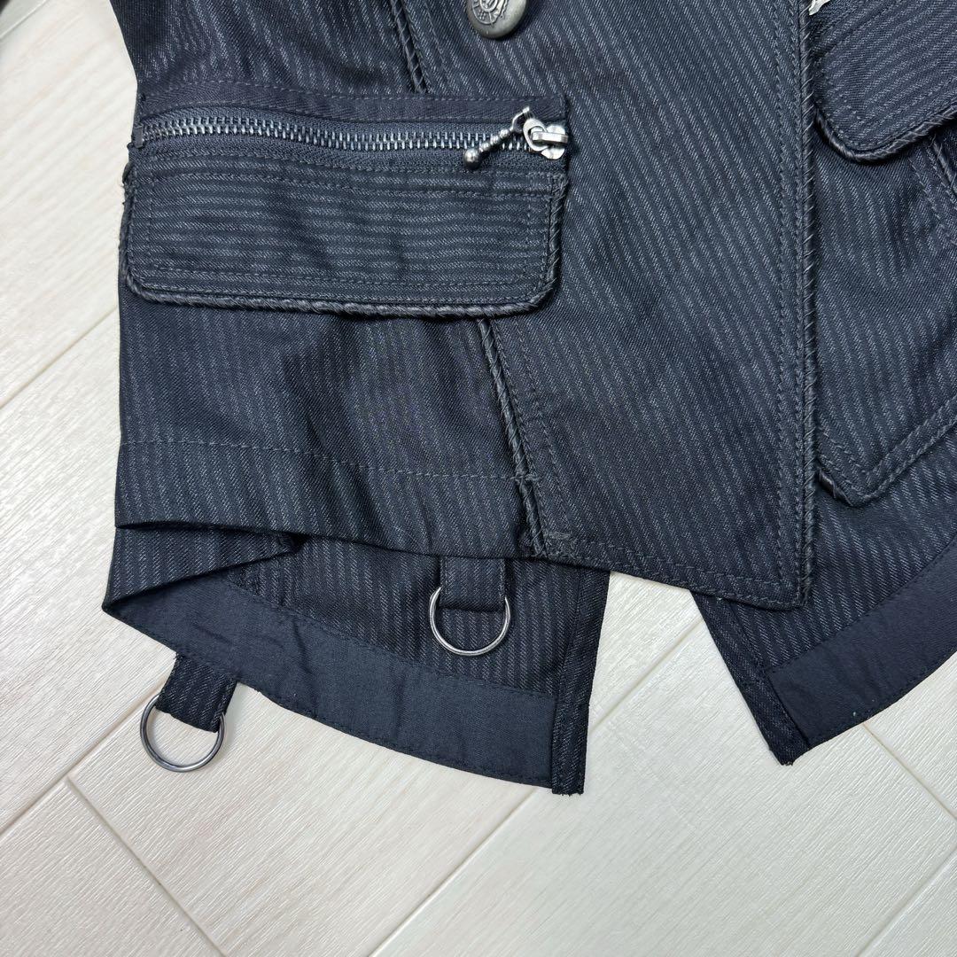 ALGON QUINS ギミックダブルジャケット　y2k グランジ　パンク　黒 ALGON QUINS ギミックダブルジャケット y2k グランジ パンク 黒