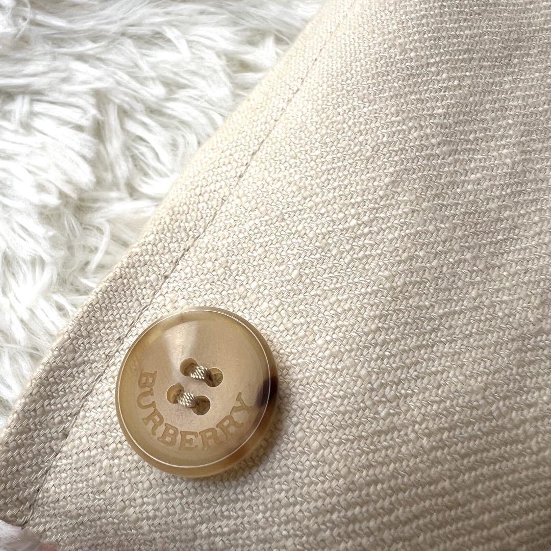 【新品級】BURBERRY London テーラードジャケット バーバリー　麻混