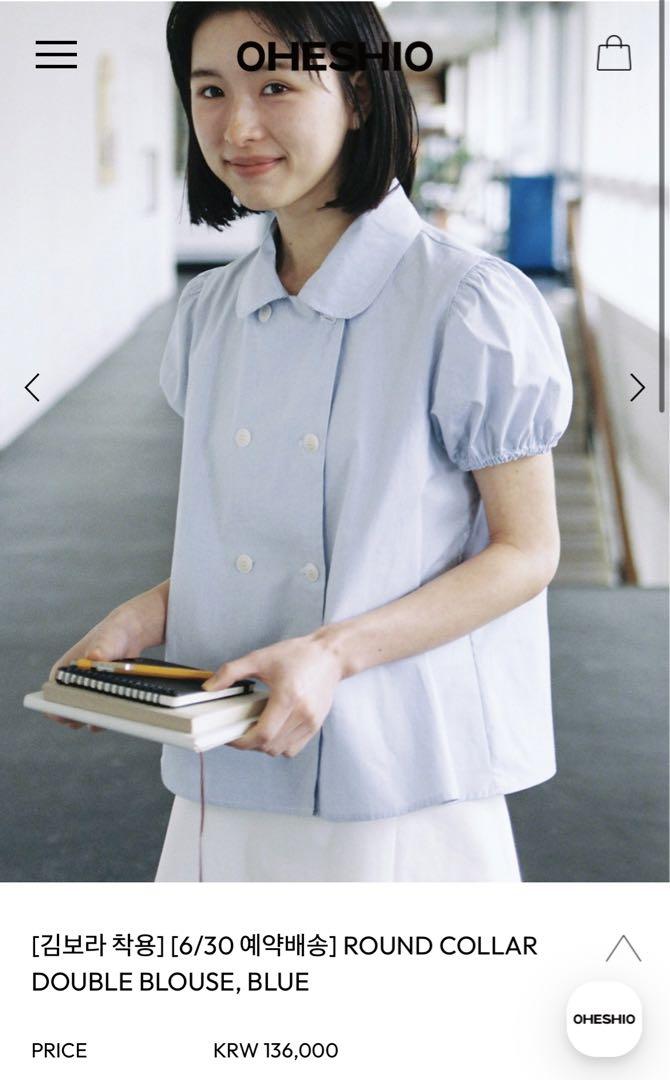 トップス OHESHIO ROUND COLLAR DOUBLE BLOUSE