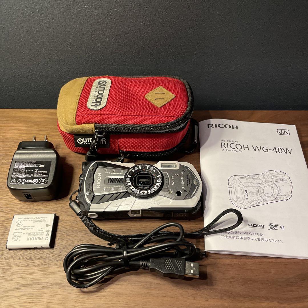 美品】RICOH WG-40W WHITE 防水防塵デジタルカメラ カメラ
