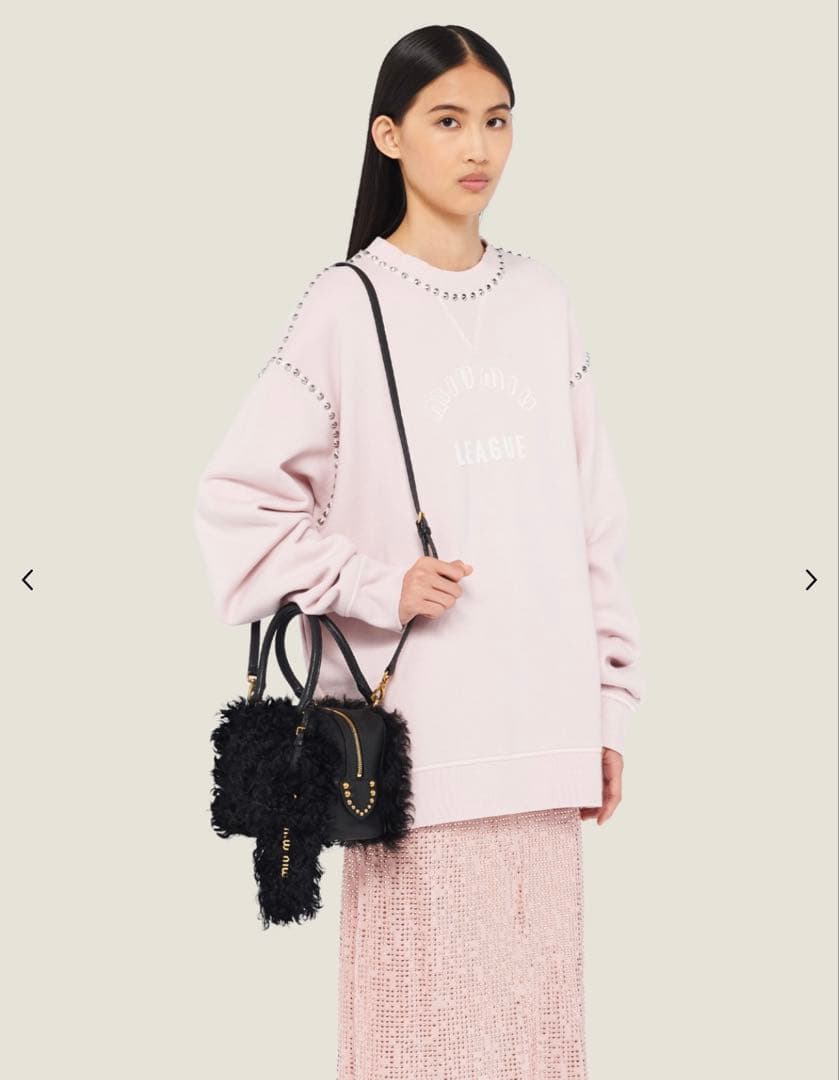 ほぼ新品同様 美品 Miu Miu リアルムートン ファー ショルダーバッグ 