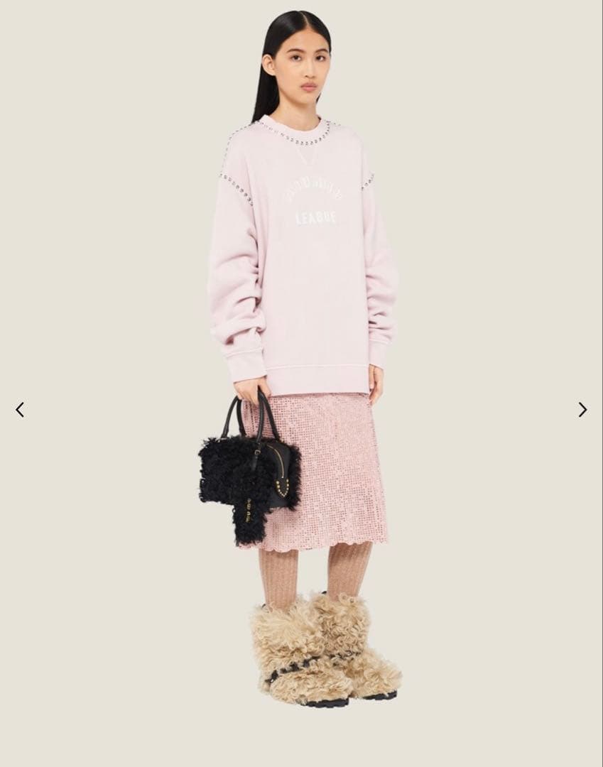 ほぼ新品同様 美品 Miu Miu リアルムートン ファー ショルダーバッグ