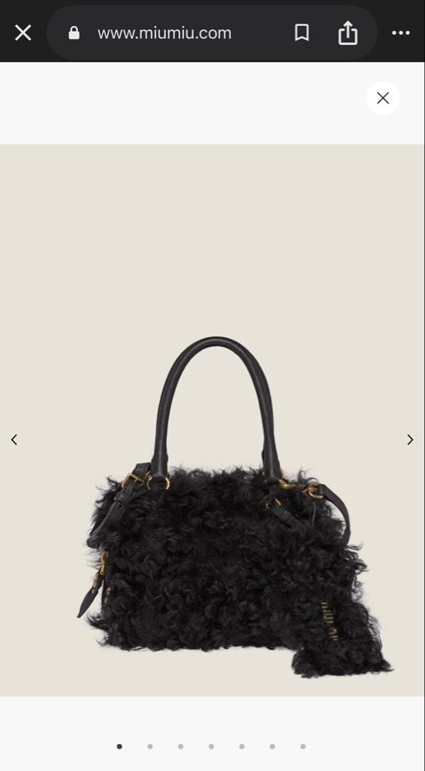 ほぼ新品同様 美品 Miu Miu リアルムートン ファー ショルダーバッグ 